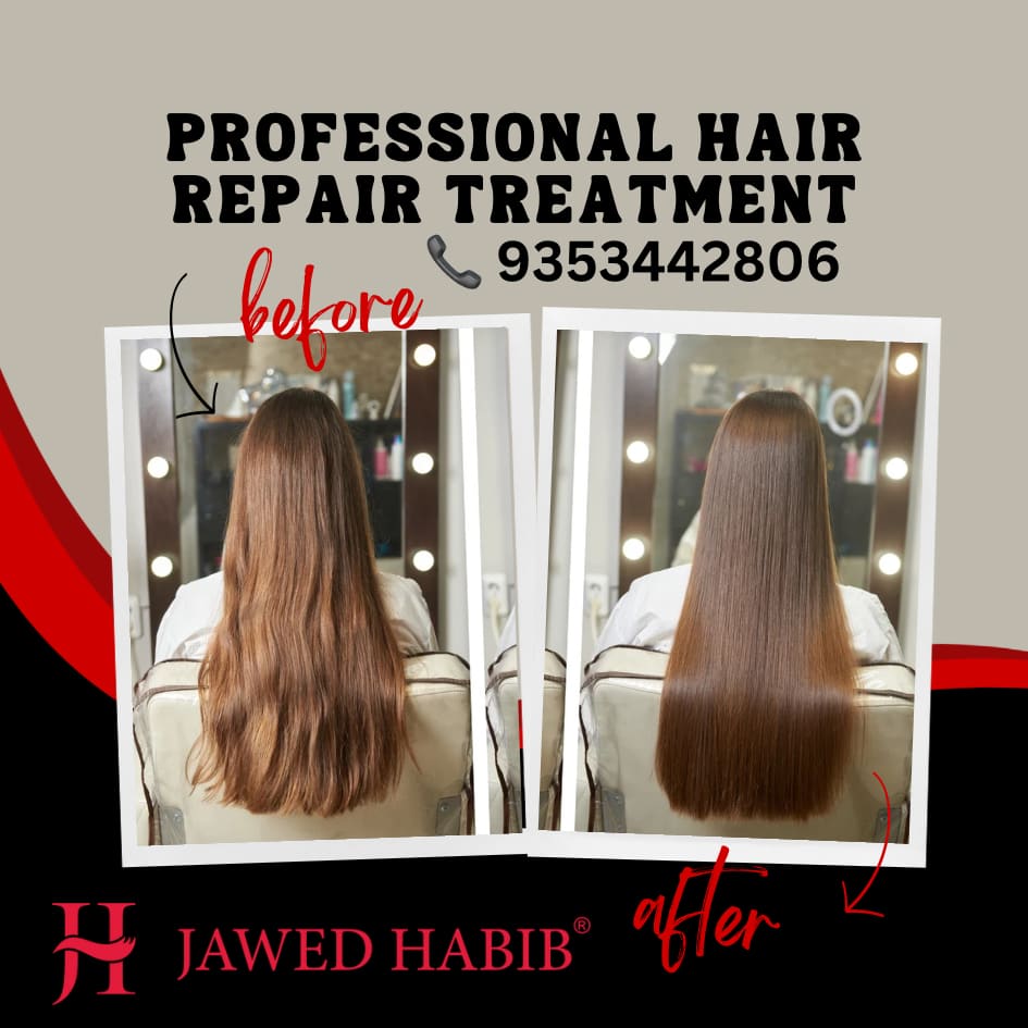 Hair · Hair keratin treatment before and after at The Jawed Habib Luxury Salon, Bagalur