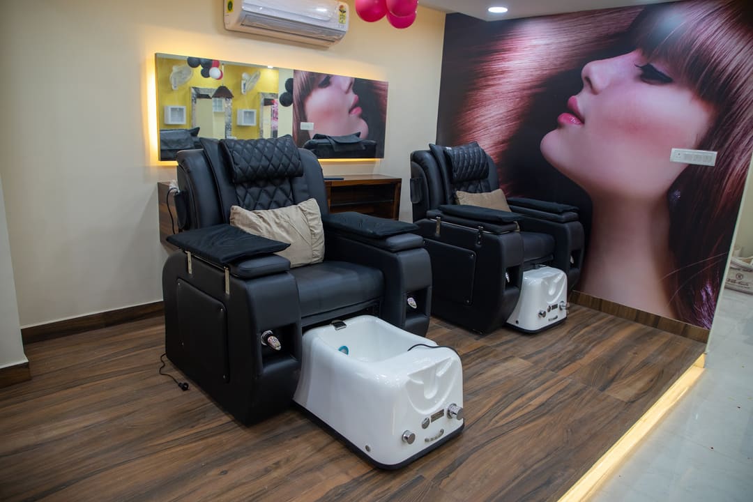 Salon Interior · Manicure and pedicure massager chair at The Jawed Habib Luxury Salon, Bagalur
